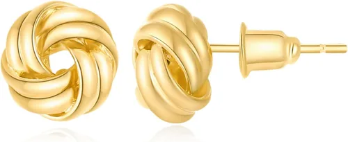 Vista 15 de Aretes chapados en oro de 14 quilates para mujer, joyería gruesa Corazón de oro de 14 quilates