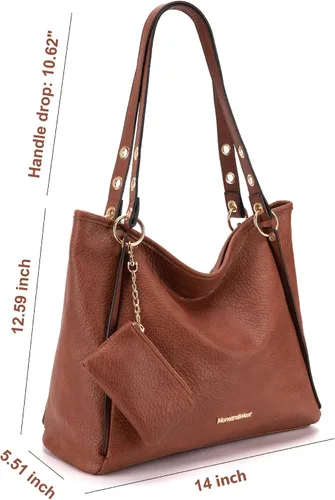 Vista 3 de Montana West Hobo Bags para mujer con asa superior, bolso de hombro