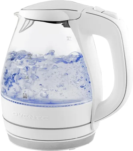 Vista 13 de Ovente Tetera de 1.5 litros libre de BPA, cristal, inalámbrica, eléctrica Verde