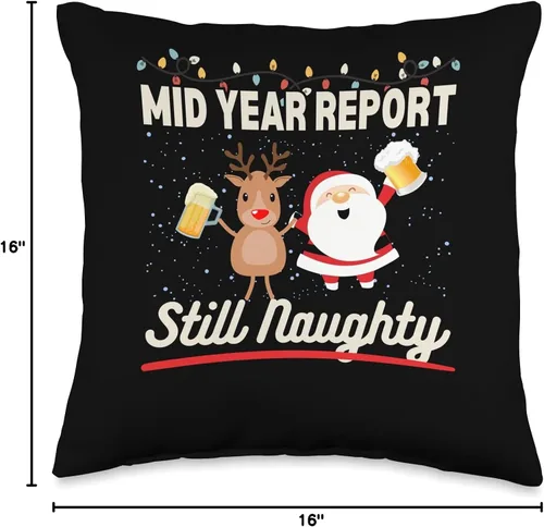 Vista 4 de Christmas in July Women Men Tees Christmas in July Mid Year Report Still Naughty Women Men - Almohada de 16 x 16 pulgadas, multicolor
