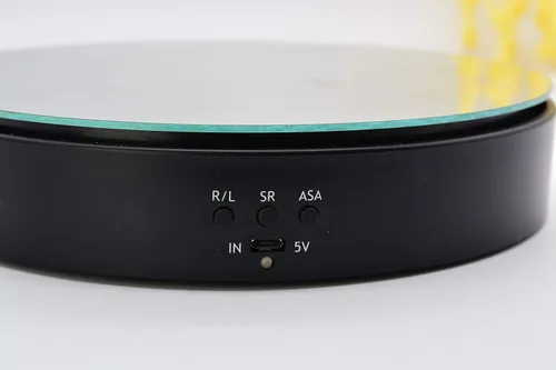 Vista 4 de Soporte giratorio motorizado, carga máxima de 7.67 pulgadas, batería de 22 libras, pantalla de uso USB, tocadiscos para joyas, pasteles, curado