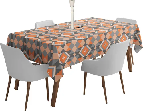 Vista 17 de Mantel cuadrado para interiores y exteriores de 58 x 58 pulgadas, mantel cuadrado impermeable para mesa de patio, manteles de primavera/verano