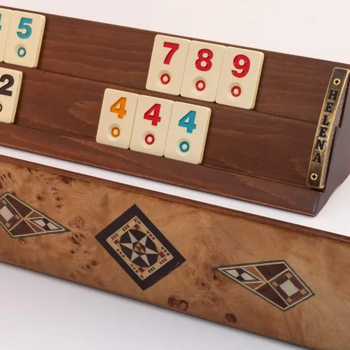 Vista 5 de Snowdrop Straight Rummy Juego de mesa Burl natural Chapa