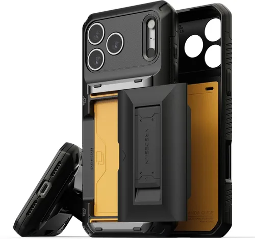 Vista 16 de VRS DESIGN Damda Glide - Funda híbrida para iPhone 15 Pro (2023), funda funcional y resistente con función atril compatible con iPhone 15 Pro