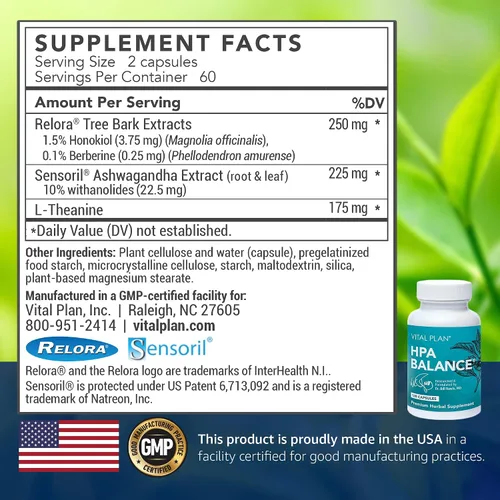 Vista 2 de Vital Plan Suplemento suprarrenal HPA Balance por el Dr. Bill Rawls - Apoyo suprarrenal, estado de ánimo y hormonas para mujeres y hombres