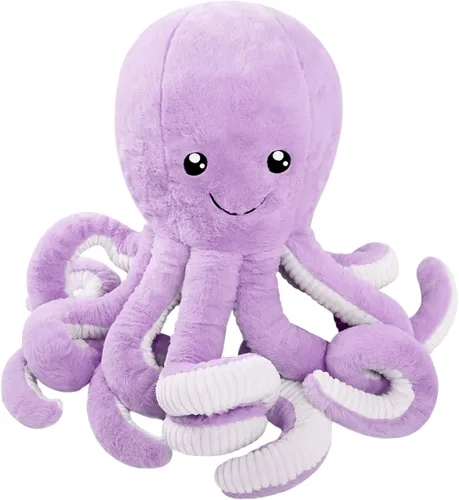 Vista 10 de DENTRUN Pulpo de peluche gigante, muñeca de pulpo de peluche para niños, niñas, adultos, regalo de cumpleaños, Navidad, Halloween, animales marinos