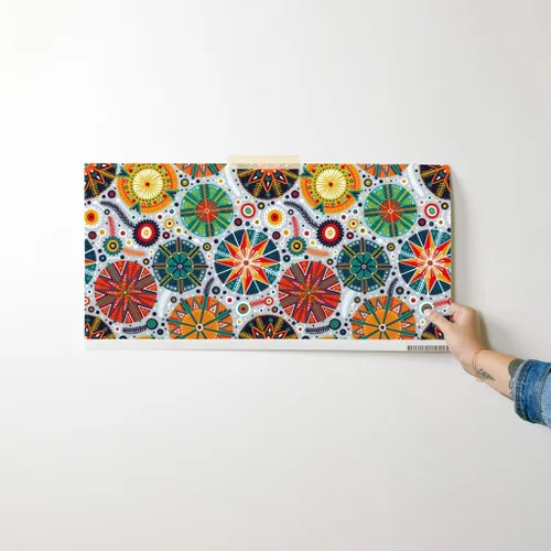 Vista 7 de Spoonflower Muestras de papel tapiz removible - Pysanky Colorido Ornamento Colorido Círculos Abstractos Puntos Psyanky Papel pintado personalizado