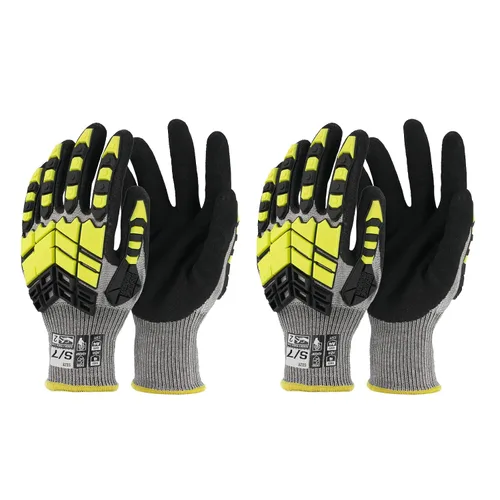 Vista 20 de Guantes de trabajo de seguridad Graloky, guantes de impacto para hombres y mujeres, guantes resistentes a cortes antideslizantes de trabajo pesado