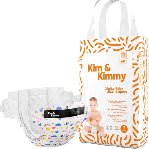 Vista 30 de Kim & Kimmy Pañales ecológicos, talla 2, 9-18 libras, 72 pañales – Protección contra fugas de 12 horas, sin erupciones, hipoalergénicos, ultrasuaves