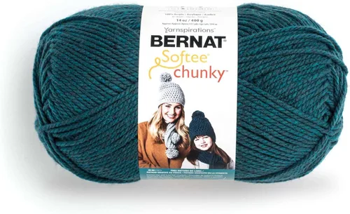 Vista 40 de Ovillo sólido Bernat Softee Chunky, Acrílico, Rojo Berry, Paquete de 1