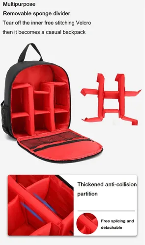 Vista 5 de Cámara digital DSLR impermeable, mochila de hombro para mujeres y hombres adolescentes (verde)