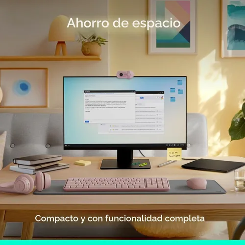 Vista 5 de Logitech MK250 Combo de Teclado y Ratón Inalámbrico Bluetooth: Conectividad Rápida y Fácil, Teclado Inalámbrico Compacto, Ratón Ambidiestro, Rosa