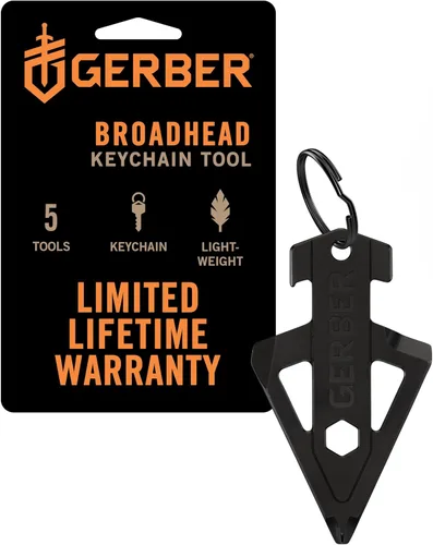 Vista 10 de Gerber Gear Broadhead Llavero Multiherramienta 5 en 1, Se Engancha al Bolsillo o Llavero con Abrebotellas, Destornillador de Cabeza Plana, Abridor