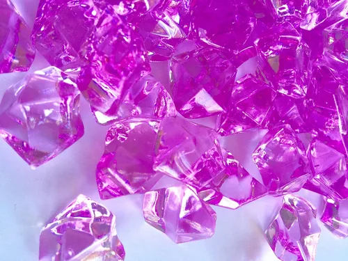 Vista 9 de Jarrón acrílico de cristal de roca de hielo, gemas o dispersos de mesa, 8 libras, transparente o de color (pequeño, morado)