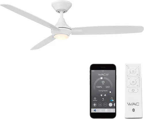 Vista 11 de WAC Lighting Blitzen Ventilador de techo inteligente de aluminio de 3 aspas en níquel cepillado