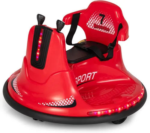 Vista 10 de HONEY JOY Coche de parachoques de 12 V para niños pequeños de 1 a 3 años, auto parachoques con doble joystick, luz LED intermitente y giro de 360