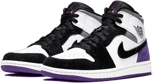 Vista 3 de Jordan Mens Air Jordan 1 Mid SE 852542 105 Court Purple Suede