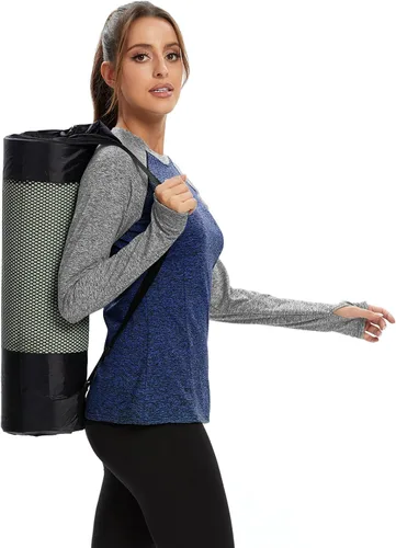 Vista 4 de Soneven Camiseta térmica de manga larga de forro polar para mujer, camiseta de entrenamiento que absorbe la humedad, con agujeros para el pulgar