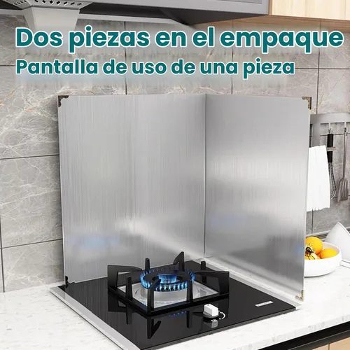 Vista 5 de Protector contra salpicaduras de estufa de grasa para cocinar, protector de salpicaduras de estufa de cocina de 2 caras, protector contra