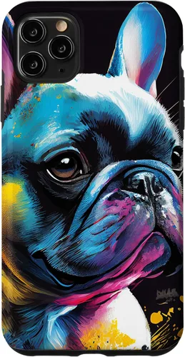 Vista 13 de French Bulldog Puppy Colorful Illustration Graphic Case for iPhone 17