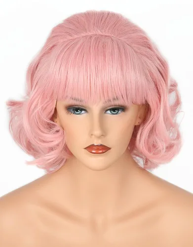 Vista 5 de Peluca corta rizada estilo Bob de los años 50 para mujer, peluca de disfraz de Halloween