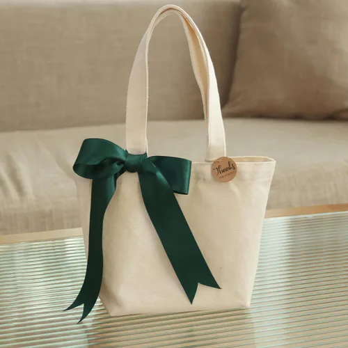 Vista 6 de Mini bolsas de lona de 10 x 8 x 3 pulgadas para pintura de tela, bolsa resistente de algodón, bolsas de regalo resistentes