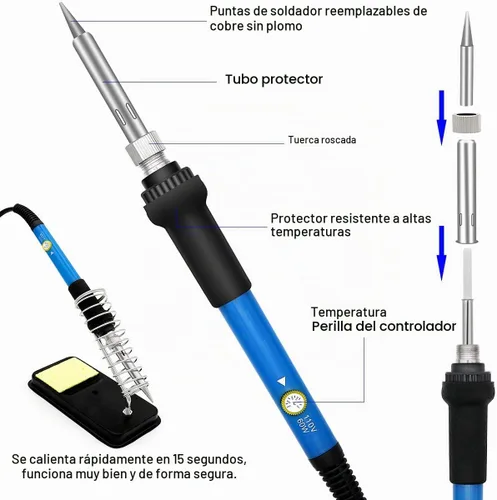 Vista 3 de West Bay - Kit de quemado de madera, 95 piezas, bolígrafo de soldadura con interruptor de encendido y apagado ajustable, herramienta de combustión