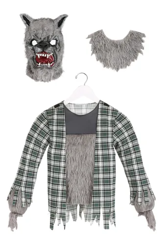 Vista 2 de Disfraz infantil de hombre lobo Multicolor