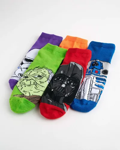 Vista 4 de STAR WARS Men's 5 Pack No Show Socks