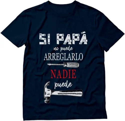 Vista 5 de Tstars Playeras para Papa, Regalos para el Día del Padre - Camiseta Si Papá no Puede Negro