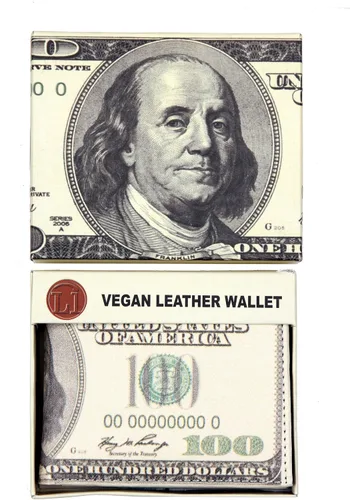 Vista 4 de WLT-106 - Billetera de billetes de $100 dólares para hombre con tarjetero y pantalla de identificación, Marfil Verde Marino