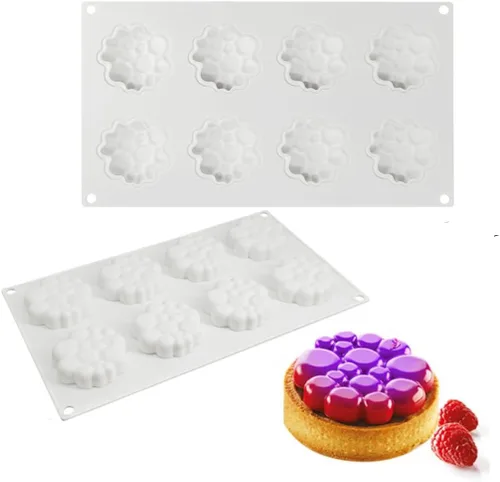 Vista 12 de Molde de silicona para hornear pasteles, moldes de jabón, moldes de silicona con forma de flor para postres franceses caseros para pastelería