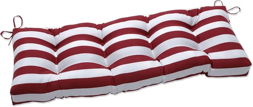 Vista 26 de Pillow Perfect - Cojín capitoné a rayas, resistente a la intemperie y la decoloración, para sofá de mimbre/columpio de exterior, bordes cuadrados