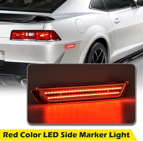 Vista 5 de CHEDA Par de luces LED de marcador lateral delantero y trasero compatible con Chevy Camaro LS, LT, SS, Z/28, ZL1, lente transparente 2010-2015