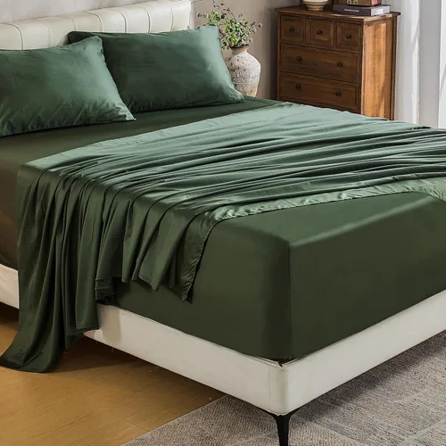 Vista 37 de MEISHANG Sábanas de algodón de 1000 hilos, tamaño Queen, 100% algodón egipcio, tejido satinado, suave y transpirable, certificado Oeko-Tex