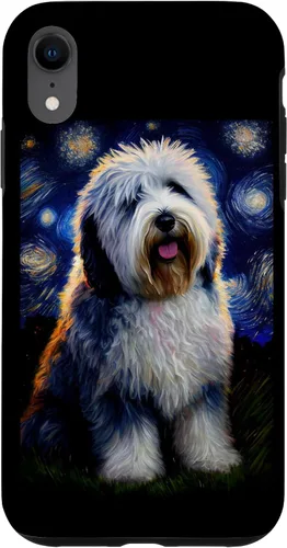 Vista 25 de Old English Sheepdog in Starry Night Painting Dog Mom Dad Case for iPhone 17