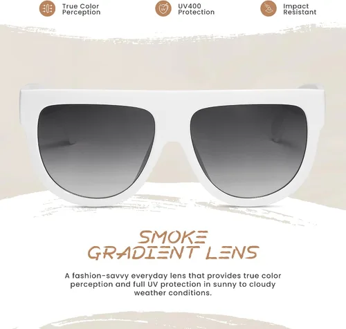 Vista 15 de Gafas de sol de gran tamaño con parte superior plana para mujer, diseño cuadrado grande, retro, gafas de sol