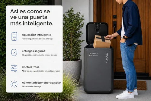 Vista 2 de hyve Caja de entrega de paquetes inteligente para exteriores - Entregas y devoluciones seguras