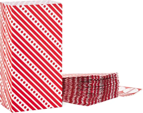 Vista 8 de Hallmark Bolsas rojas para obsequios de fiesta y golosinas envueltas, diseños variados