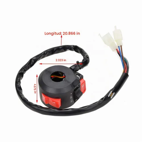 Vista 3 de HIAORS Interruptor de Luz de Parada del Arranque Izquierdo Enchufe Macho Compatible con TaoTao Coolster ATV 125cc 110cc 90cc 70cc 50cc RoKeta Sunl