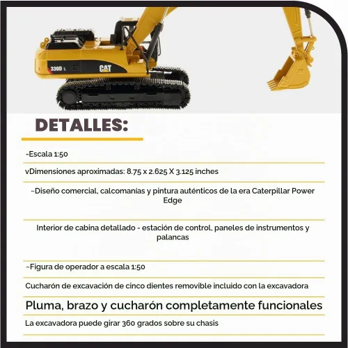 Vista 4 de Diecast Masters Excavadora hidráulica Caterpillar 330D L Core Classics Series Vehículo
