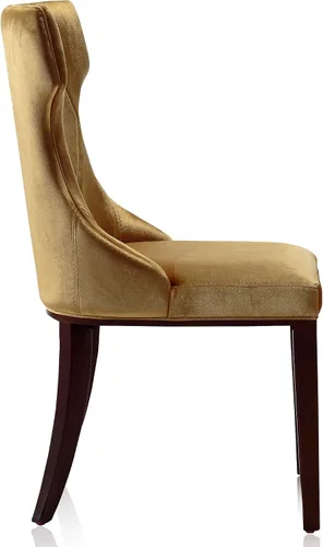 Vista 6 de Manhattan Comfort Reine MDining - Juego de 2, asientos tapizados con costuras de diamante, marco de madera de haya maciza, base de 4 patas, altura