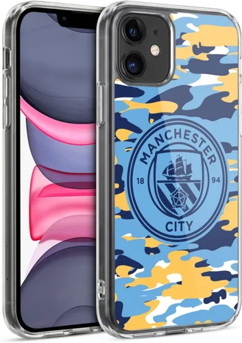Vista 59 de Head Case Designs Funda de gel con licencia oficial del Manchester City Man City FC Blue Moon Badge Camou [protección de grado militar] compatible