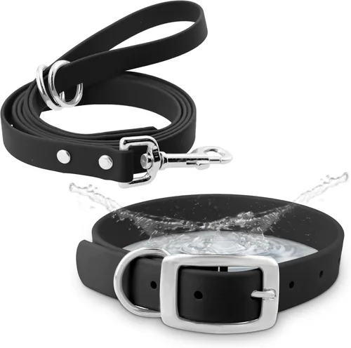 Vista 10 de Regal Dog Products Collar pequeño negro para perros con doble hebilla resistente y anillo en D Collar de perro ajustable de Biothane
