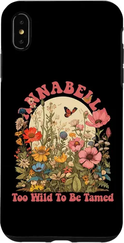 Vista 7 de Funda con nombre de ANNABELLE para iPhone 14, diseño retro de flores silvestres para niñas