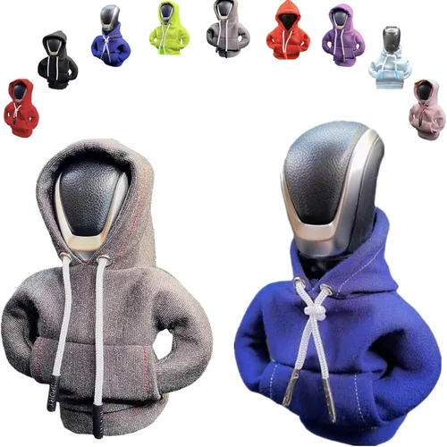 Vista 9 de Funda para palanca de cambios de automóvil, suéter divertido con pomo de palanca de cambios, sudadera con capucha para decoración y protección