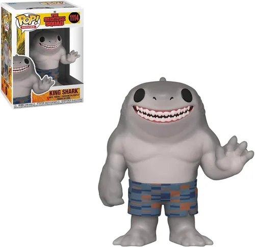 Vista 2 de POP Suicide Squad - Figura de vinilo King Shark [Nanaue] Funko Pop! (Con funda protectora de caja compatible), multicolor, 3.75 pulgadas