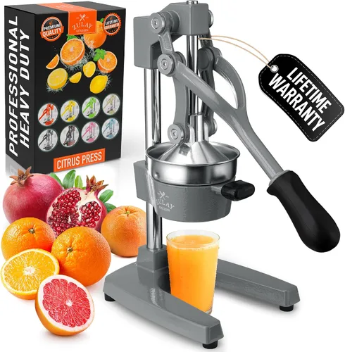 Vista 23 de Zulay Kitchen Puplerizer Exprimidor de hierro fundido 9 en 1, exprimidor manual de servicio pesado fácil de limpiar con accesorio prensatelas