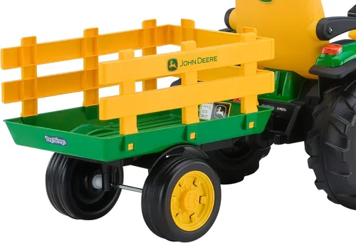 Vista 4 de Peg Perego John Deere - Tractor de fuerza terrestre con remolque de 12 voltios para montar