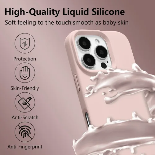 Vista 220 de Funda magnética de silicona para iPhone 13 Pro, color blanco antiguo [Compatible con Magsafe] [Forro de microfibra suave antiarañazos], funda